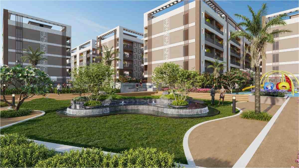 Landscaped green space at Glenwood