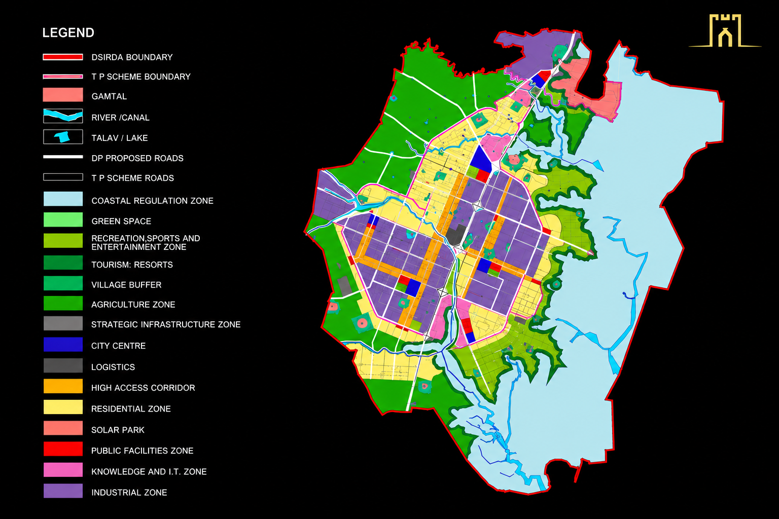 Dholera SIR Integrated Development Plan, Zone Map